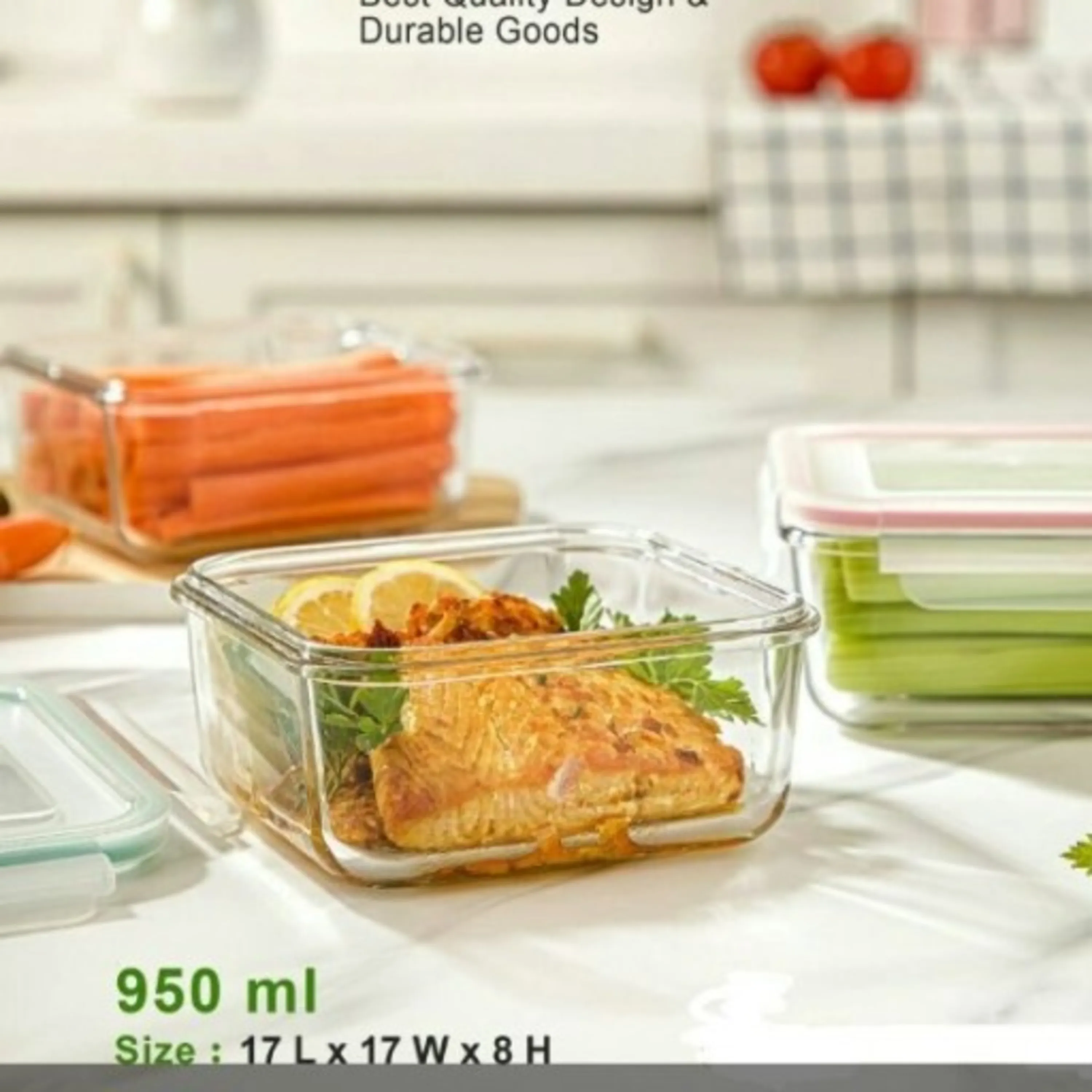 ظرف شیشه ای مربع درب دار 950 میلی لیتری لیمون کد 203435 ظرف شیشه ای مربع درب دار 950 میلی لیتری لیمون کد 203435